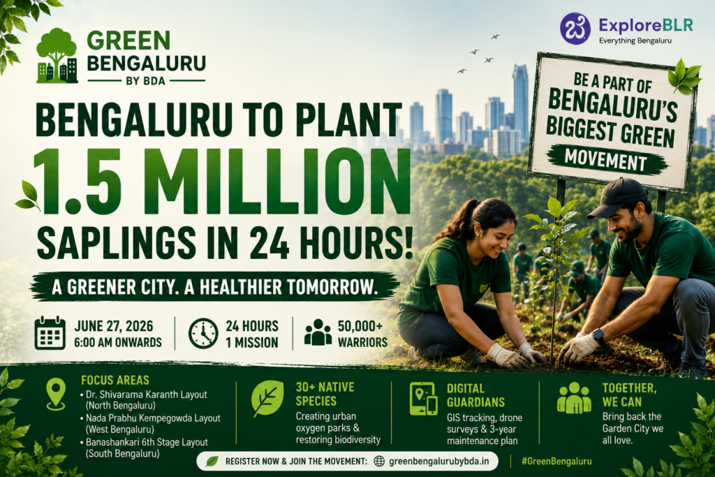 Green Bengaluru Sapling Plantation Drive Banner
